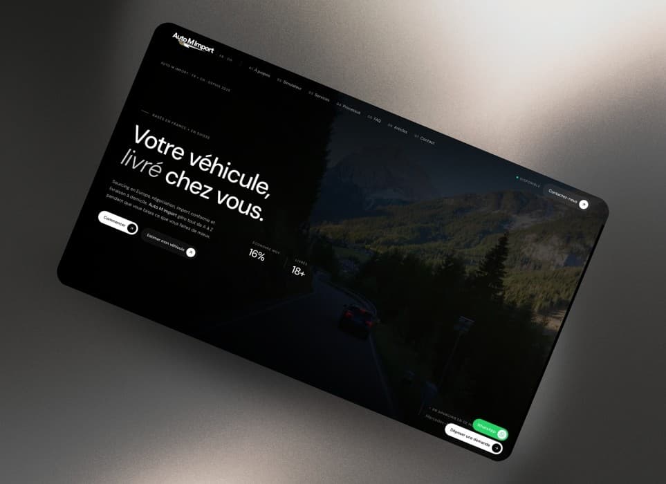 Aperçu du site réalisé pour Auto M Import